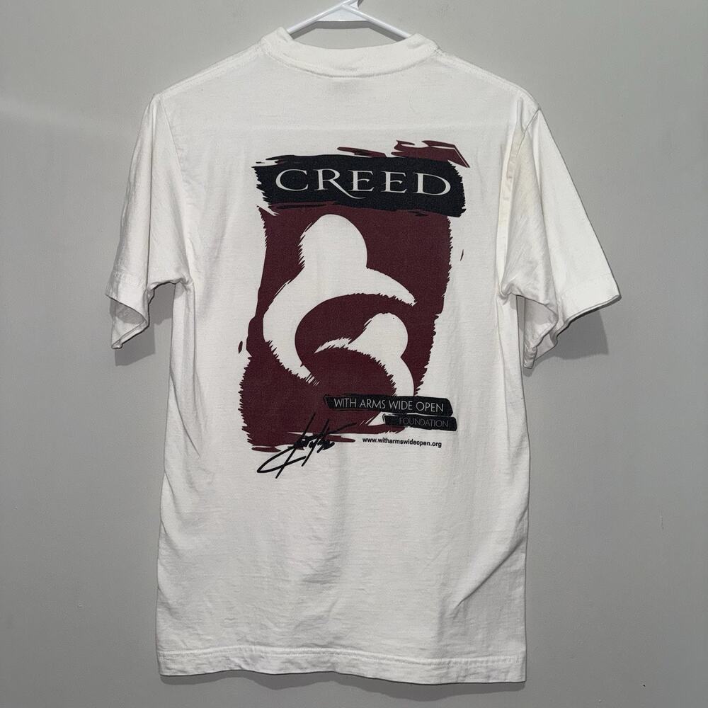 VTG 02 Y2K Hard Rock Cafe Signature Series Paris Creed Arms Wide Open T Shirt SM